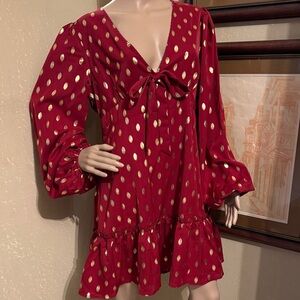 Red & Gold Holiday Dress sz XL